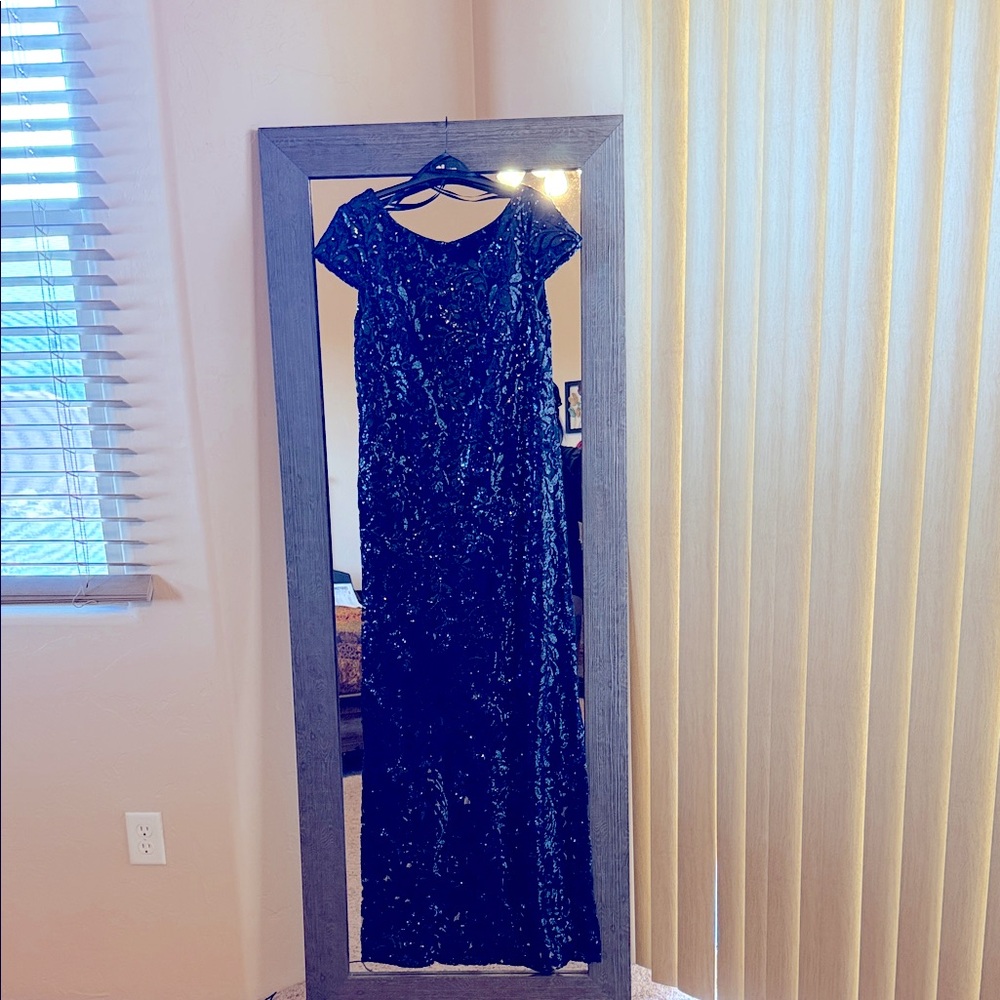 Elegant Blue Sequin Gown
